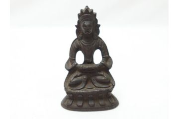 江戸期　古い仏像など5点(置物、オブジェ、古銅、古玩、観音像、チベット像?)(R-062991)
