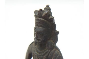 江戸期　古い仏像など5点(置物、オブジェ、古銅、古玩、観音像、チベット像?)(R-062991)