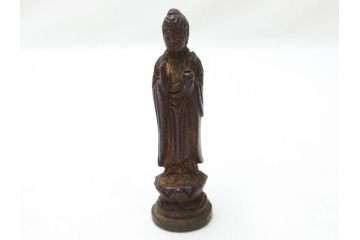 江戸期　古い仏像など5点(置物、オブジェ、古銅、古玩、観音像、チベット像?)(R-062991)