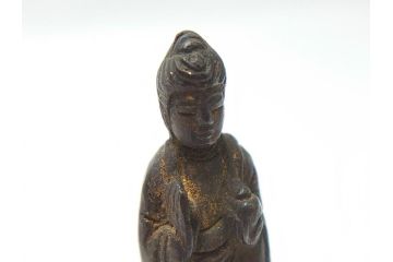 江戸期　古い仏像など5点(置物、オブジェ、古銅、古玩、観音像、チベット像?)(R-062991)