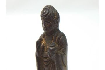 江戸期　古い仏像など5点(置物、オブジェ、古銅、古玩、観音像、チベット像?)(R-062991)