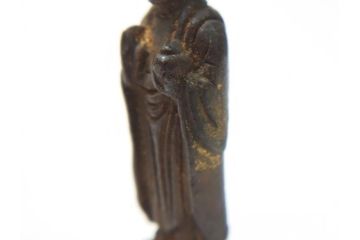 江戸期　古い仏像など5点(置物、オブジェ、古銅、古玩、観音像、チベット像?)(R-062991)