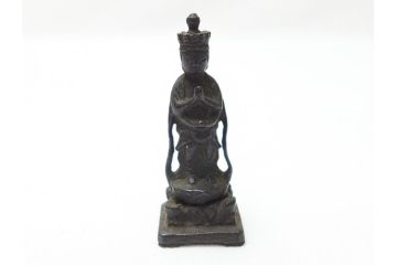 江戸期　古い仏像など5点(置物、オブジェ、古銅、古玩、観音像、チベット像?)(R-062991)