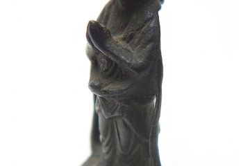 江戸期　古い仏像など5点(置物、オブジェ、古銅、古玩、観音像、チベット像?)(R-062991)
