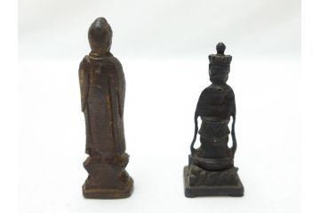 江戸期　古い仏像など5点(置物、オブジェ、古銅、古玩、観音像、チベット像?)(R-062991)