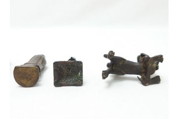江戸期　古い仏像など5点(置物、オブジェ、古銅、古玩、観音像、チベット像?)(R-062991)
