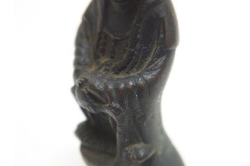  	江戸期　古い仏像など5点(置物、オブジェ、古銅、古玩、観音像、チベット像?)(R-062992)