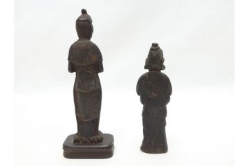  	江戸期　古い仏像など5点(置物、オブジェ、古銅、古玩、観音像、チベット像?)(R-062992)