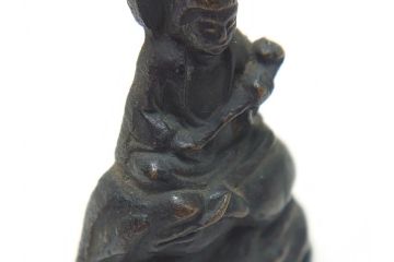  	江戸期　古い仏像など5点(置物、オブジェ、古銅、古玩、観音像、チベット像?)(R-062993)