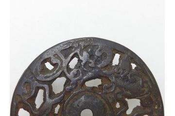 古い書道具4点セット(古銅、墨床、筆置、筆架、蓋置、五ツ山、皿、古玩?)(R-062994)