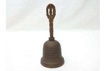 時代物　密教法具　金剛鈴　五鈷杵　三鈷杵　仏具3点セット(金剛杵、ヴァジュラ、ドルジェ、お守り、仏教美術)(R-062995)