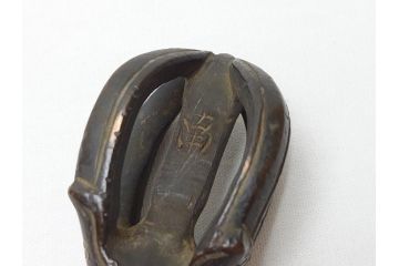 時代物　密教法具　金剛鈴　五鈷杵　三鈷杵　仏具3点セット(金剛杵、ヴァジュラ、ドルジェ、お守り、仏教美術)(R-062995)
