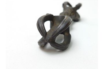 時代物　密教法具　金剛鈴　五鈷杵　三鈷杵　仏具3点セット(金剛杵、ヴァジュラ、ドルジェ、お守り、仏教美術)(R-062995)