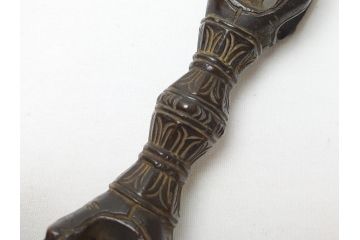 時代物　密教法具　金剛鈴　五鈷杵　三鈷杵　仏具3点セット(金剛杵、ヴァジュラ、ドルジェ、お守り、仏教美術)(R-062995)