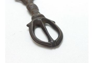 時代物　密教法具　金剛鈴　五鈷杵　三鈷杵　仏具3点セット(金剛杵、ヴァジュラ、ドルジェ、お守り、仏教美術)(R-062995)