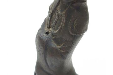 江戸〜明治期　古い仏像3点(置物、オブジェ、古銅、古玩、観音像)(R-062996)
