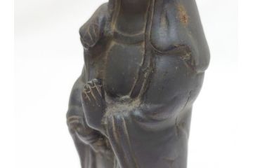 江戸〜明治期　古い仏像3点(置物、オブジェ、古銅、古玩、観音像)(R-062997)
