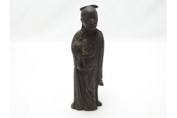 江戸〜明治期　古い仏像3点(置物、オブジェ、古銅、古玩、観音像)(R-062997)