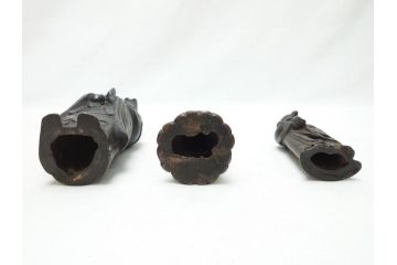 江戸〜明治期　古い仏像3点(置物、オブジェ、古銅、古玩、観音像)(R-062997)