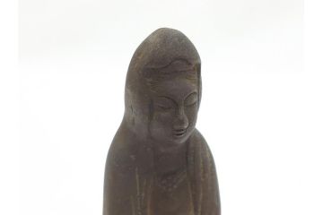 江戸〜明治期　古い仏像3点(置物、オブジェ、古銅、古玩、観音像)(R-062998)
