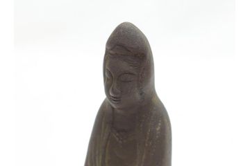 江戸〜明治期　古い仏像3点(置物、オブジェ、古銅、古玩、観音像)(R-062998)