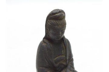 江戸〜明治期　古い仏像3点(置物、オブジェ、古銅、古玩、観音像)(R-062998)