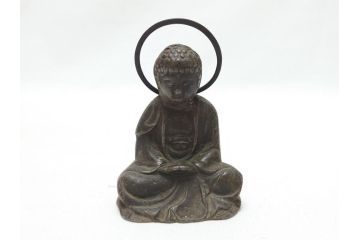 江戸〜明治期　古い仏像3点(置物、オブジェ、古銅、古玩、観音像)(R-062998)
