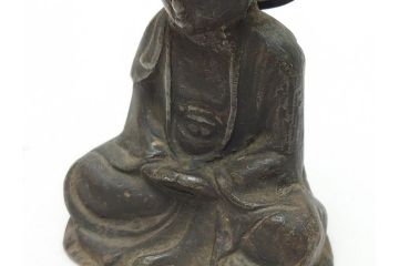 江戸〜明治期　古い仏像3点(置物、オブジェ、古銅、古玩、観音像)(R-062998)