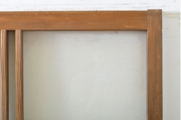 アンティーク建具　経年を感じる風合いが魅力のガラス戸2枚セット(引き戸、建具)(R-062999)
