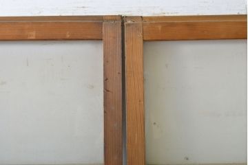 アンティーク建具　経年を感じる風合いが魅力のガラス戸2枚セット(引き戸、建具)(R-062999)