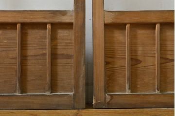 アンティーク建具　経年を感じる風合いが魅力のガラス戸2枚セット(引き戸、建具)(R-062999)