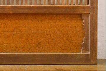 アンティーク建具　上品な佇まいが魅力の裏障子付き障子戸2枚セット(引き戸、ガラス帯戸、建具)(R-063001)