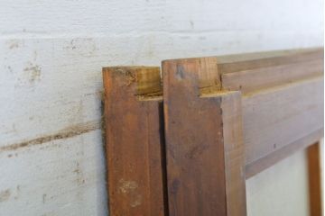 アンティーク建具　上品な佇まいが魅力の裏障子付き障子戸2枚セット(引き戸、ガラス帯戸、建具)(R-063001)