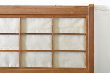 アンティーク建具　上品な佇まいが魅力の裏障子付き障子戸2枚セット(引き戸、ガラス帯戸、建具)(R-063001)