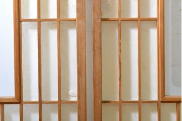 アンティーク建具　凛とした佇まいが気品溢れる障子戸4枚セット(引き戸、建具)(R-063009)