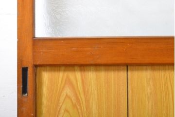 アンティーク建具　どんなお部屋にも合わせやすいシンプルなガラス戸2枚セット(引き戸、建具)(R-063010)