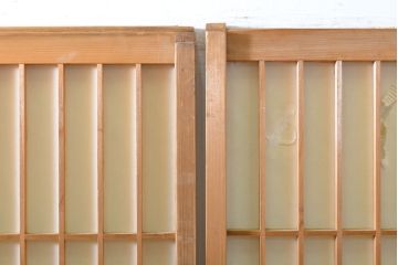 アンティーク建具　凛とした佇まいが気品溢れる障子戸2枚セット(引き戸、建具)(R-063011)