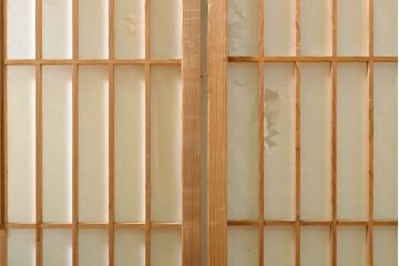 アンティーク建具　凛とした佇まいが気品溢れる障子戸2枚セット(引き戸、建具)(R-063011)