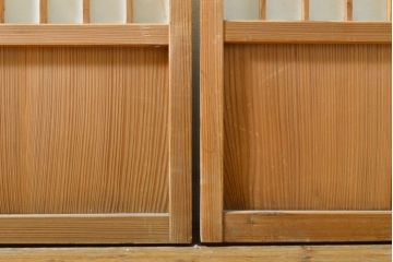 アンティーク建具　凛とした佇まいが気品溢れる障子戸2枚セット(引き戸、建具)(R-063011)