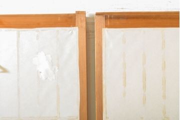 アンティーク建具　凛とした佇まいが気品溢れる障子戸2枚セット(引き戸、建具)(R-063011)