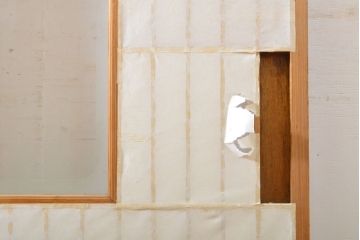 アンティーク建具　凛とした佇まいが気品溢れる障子戸2枚セット(引き戸、建具)(R-063011)