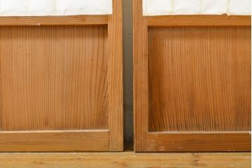 アンティーク建具　凛とした佇まいが気品溢れる障子戸2枚セット(引き戸、建具)(R-063011)