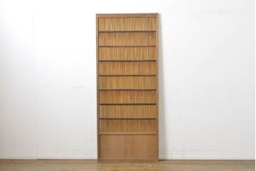 アンティーク建具　涼しげな和の空間を演出する御簾戸1枚(簾戸、簀戸、葭戸、夏障子、夏戸、引き戸、建具)(R-063012)