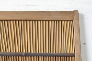 アンティーク建具　涼しげな和の空間を演出する御簾戸1枚(簾戸、簀戸、葭戸、夏障子、夏戸、引き戸、建具)(R-063012)
