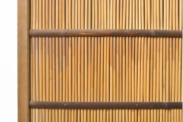 アンティーク建具　涼しげな和の空間を演出する御簾戸1枚(簾戸、簀戸、葭戸、夏障子、夏戸、引き戸、建具)(R-063012)