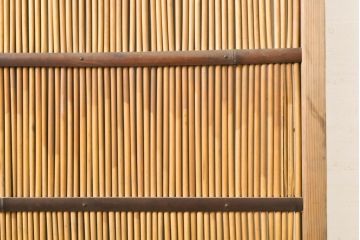 アンティーク建具　涼しげな和の空間を演出する御簾戸1枚(簾戸、簀戸、葭戸、夏障子、夏戸、引き戸、建具)(R-063012)