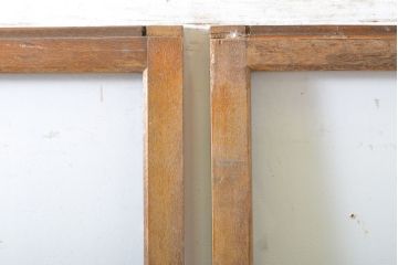 アンティーク建具　経年を感じる風合いが魅力のモールガラス入りガラス戸2枚セット(引き戸、建具)(R-063013)
