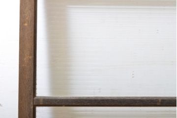 アンティーク建具　経年を感じる風合いが魅力のモールガラス入りガラス戸2枚セット(引き戸、建具)(R-063013)
