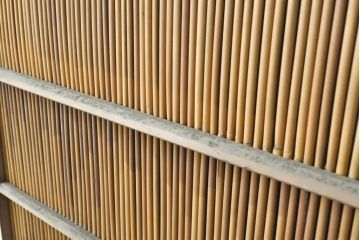 アンティーク建具　涼しげな和の空間を演出する御簾戸2枚セット(簾戸、簀戸、葭戸、夏障子、夏戸、引き戸、建具)(R-063014)