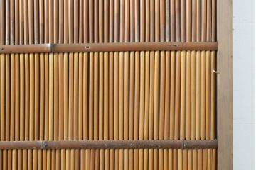 アンティーク建具　涼しげな和の空間を演出する御簾戸2枚セット(簾戸、簀戸、葭戸、夏障子、夏戸、引き戸、建具)(R-063014)